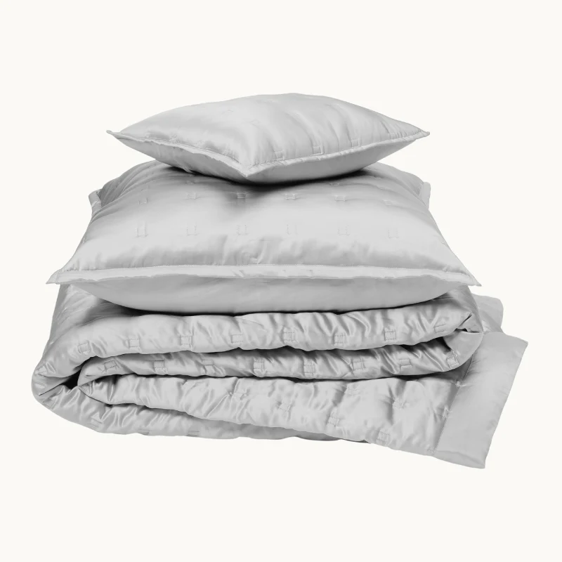 Windsor Silk Cushion Silver Grey - Image 4